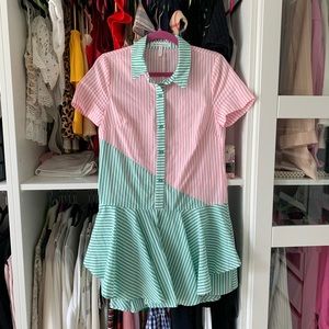 Pink and green striped dress!